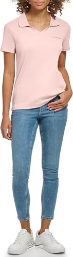 Miniatura 3 de Calvin Klein Cuello inferior para mujer, manga corta de algodón acanalado 1x1