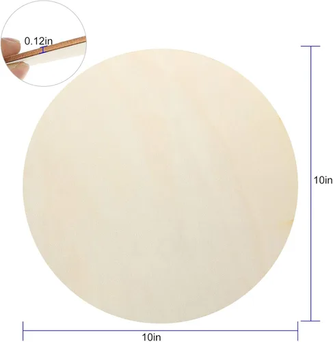 Miniatura 2 de ZOEYES Paquete de 20 círculos de madera de 10 pulgadas sin terminar de 1/8 pulgadas de grosor, hojas de madera contrachapada de tilo de 1/8 pulgadas