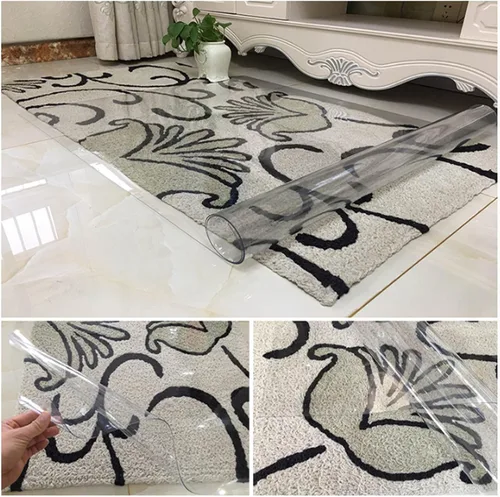 Miniatura 5 de Tapete rectangular transparente para silla de oficina, protección de PVC para niños, protector de plástico de cocina, resistente al aceite, 39.4 in