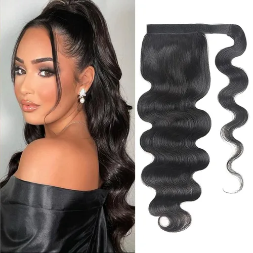 Miniatura 10 de Cola de Caballo con Cordón Afro Puff Cabello Humano Afro Rizado Crespo Cola de Caballo con Cordón 4C para Mujeres Negras Extensión de Cabello Humano
