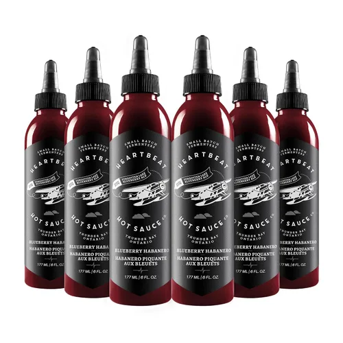 Heartbeat - Salsa picante de arándanos, habanero de arándanos, 6 onzas, paquete de 6 unidades, lote pequeño y hecho a mano con arándanos reales,