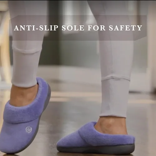 Miniatura 4 de isotoner Pantuflas de rizo con capucha para mujer con espuma viscoelástica suave, soporte de arco cómodo y suela para interiores y exteriores