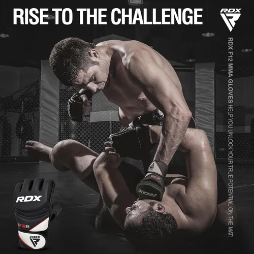 Miniatura 6 de RDX Guantes MMA Grappling Sparring, Cuero Maya Hide, Guantes de Boxeo Hombres Mujeres Muay Thai Artes Marciales Entrenamiento, Mitones Ajustables