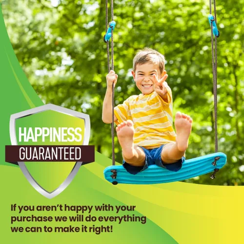 Miniatura 7 de Swurfer Kick Stand Up Surfing Tree Swing Outdoor Swings for Kids Up to 200 Lbs - Hang from Up to 10 Feet High - Includes 24" SwingBoard, UV Azul