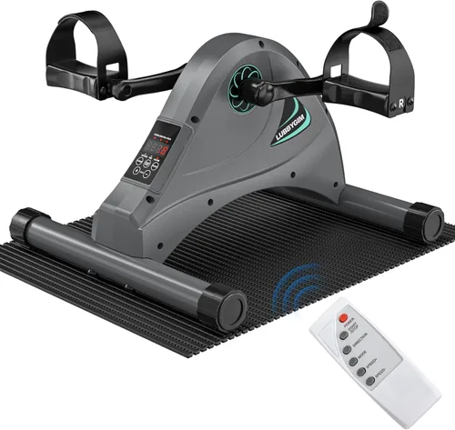 LUBBYGIM Mini Exercise Bike, Under Desk Bike Pedal Exerciser for Seniors & Physical Therapy, Electric Motorized Foot Pedal Machine for Arm and Leg