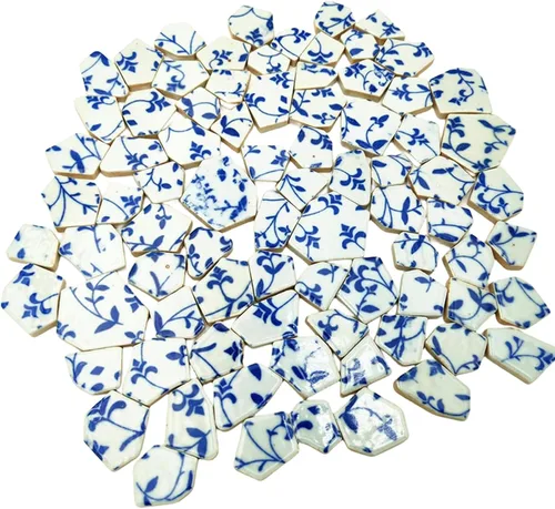 Azulejos de mosaico de cerámica de porcelana de 1.1 libras, azulejos de mosaico irregulares rotos para suelo de manualidades, cocina, piscina,