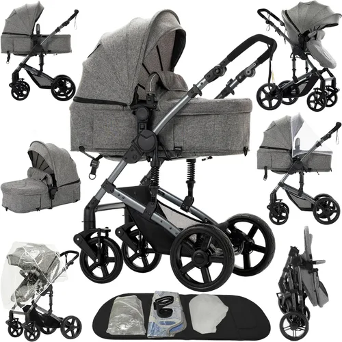 Miniatura 17 de Cochecito de bebé 2 en 1, cochecito convertible, cochecito de bebé estándar reversible, cochecito de bebé portátil, carriola para bebé, silla de 2