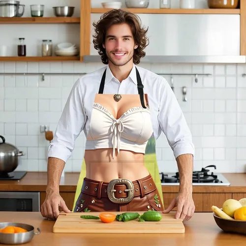 Miniatura 6 de ANNA QUEEN Delantal divertido para mujeres y hombres con bolsillos, delantales de cocina ajustables para cocinar, hornear, jardinería, lindo delantal