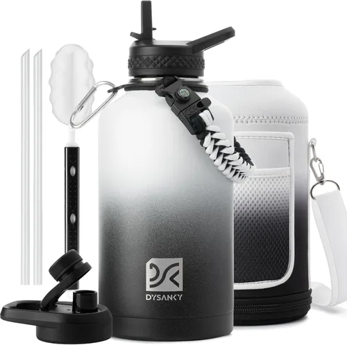 Miniatura 97 de DYSANKY Botella de agua aislada de 32 onzas, metal al vacío de acero inoxidable grueso, jarra de agua deportiva portátil para gimnasio y senderismo