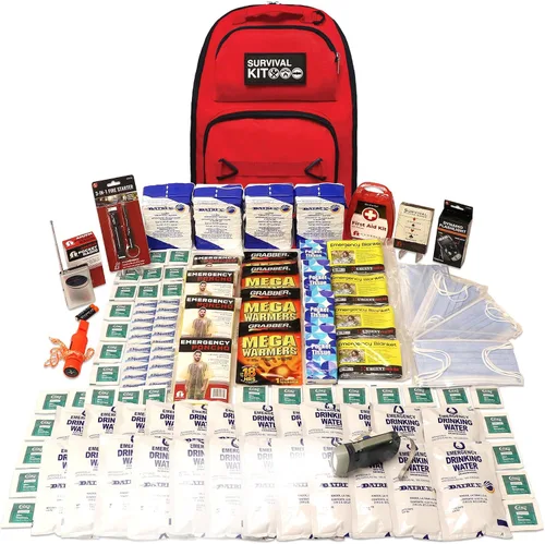 Miniatura 3 de Kit de supervivencia preparado para 1-4 personas, 72 horas para preparación ante desastres, bolsa de emergencia con alimentos y agua, primeros