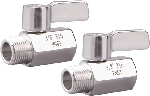 Miniatura 9 de DERNORD 3/8 pulgada inoxidable mini rosca macho SUS316 de la hembra x del NPT de la válvula de bola