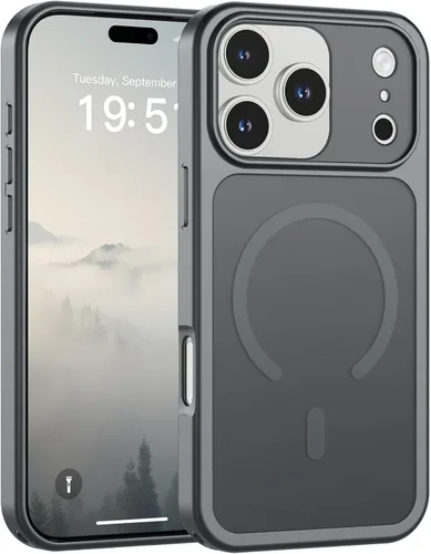 Miniatura 33 de SUPFINE Funda magnética para iPhone 11 Pro Max (compatible con MagSafe) (protección contra caídas de grado militar), delgada, translúcida mate, a