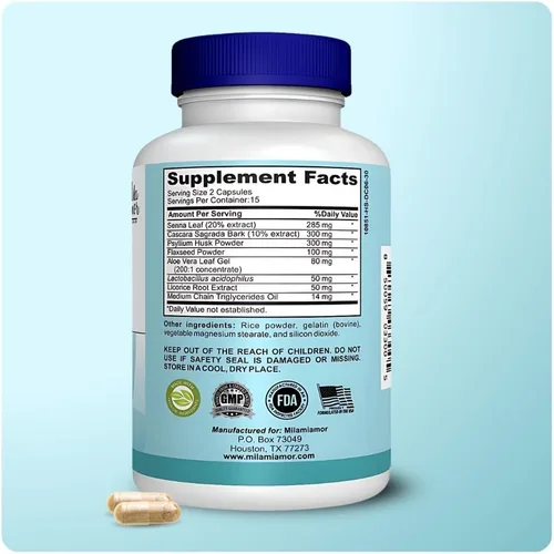 Miniatura 2 de Mila Miamor Limpieza de 15 Días - Apoyo Intestinal y Colon - Desintoxicación Avanzada de Limpieza Intestinal para Mujeres y Hombres con Senna
