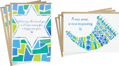 Hallmark Árbol de la vida Rosh Hashanah surtido de cartas, bendiciones (6 tarjetas con sobres)