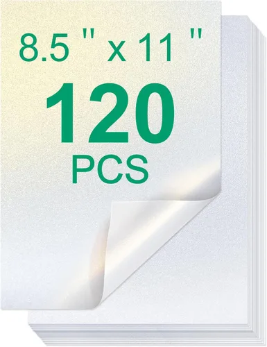 Paquete de 120 cartulina blanca brillante dorada metálica de doble cara, 8.5 x 11 pulgadas, 244 GSM, apta para impresoras láser para bodas,