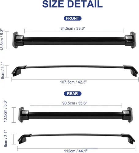 Miniatura 2 de Barras transversales negras para portaequipajes CRV 2012, 2013, 2014, 2015, 2016, para techo