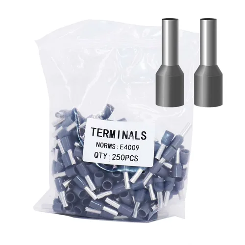 Fidioto AWG12 Casquillos de Alambre Terminales, juego de 250 piezas AWG12 Conector de Terminal de Alambre con Pin Aislado para Terminales de Punta