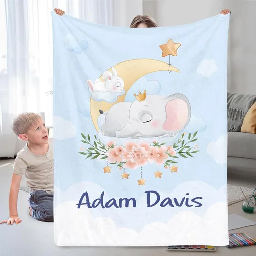 Miniatura 14 de Manta de bebé personalizada, manta con nombre personalizado para niños, bebés y adultos, mantas con animales personalizadas para niñas, niños