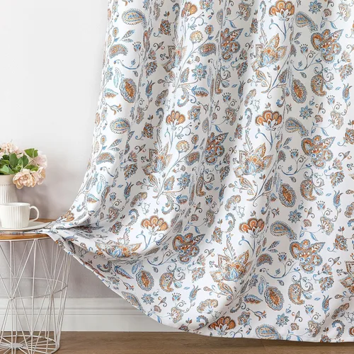 Miniatura 31 de Joydeco Cortinas Bohemias Beige de 63 Pulgadas de Largo 2 Paneles, Cortinas de Granja Bohemias Súper Suaves con Borlas, Cortinas Semitransparentes