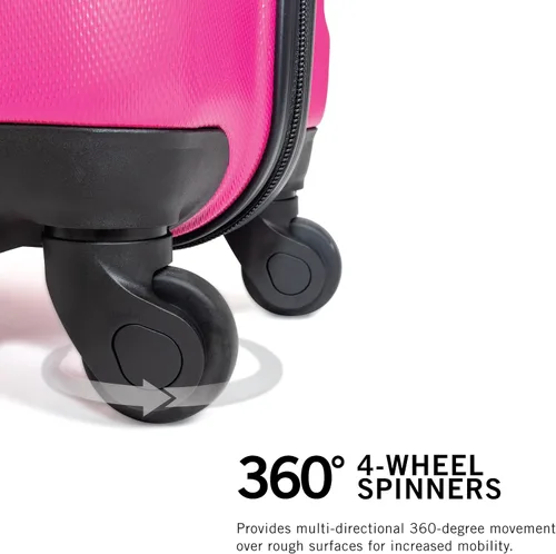 Miniatura 4 de Kenneth Cole REACTION Out of Bounds - Maleta de viaje ligera y duradera de 4 ruedas, Magenta, Out of Bounds - Maleta de viaje de 4 ruedas giratoria