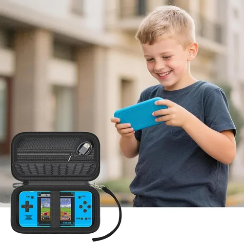 Miniatura 9 de Funda para juego de mano WELLST·G para niños y adultos, ajuste universal para TaddToy/para consola de mano Beijue de 16 bits - Bolsa de Azul-negro