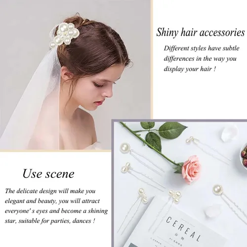 Miniatura 4 de ELANE 38 horquillas de pelo de perlas para peinados de boda, accesorios para el cabello de novia, accesorios para el cabello para mujeres y niñas