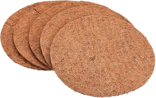 PATIKIL Tapete de fibra de coco de 12 pulgadas, paquete de 5 protectores de fibra de coco y fibra de coco, cubierta de tierra para plantas en
