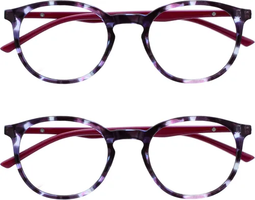 Miniatura 21 de OPULIZE MET - Lentes de lectura con bloqueo de luz azul para mujeres y hombres, marco redondo delgado con bisagras de resorte, resistentes a los 1