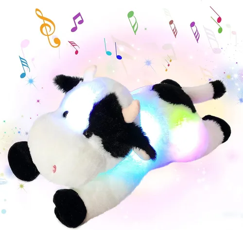Miniatura 10 de Oso de peluche con luces LED brillantes, luz nocturna musical, juguete de peluche canta canciones de cuna, regalos de Navidad, para cumpleaños
