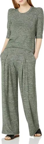 Miniatura 5 de Daily Ritual Pantalón de pierna ancha plisado de punto acogedor para mujer