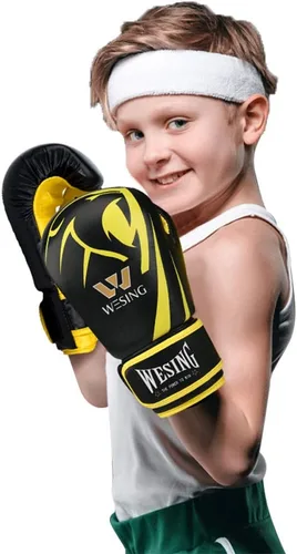 Miniatura 4 de Wesing - Guantes de boxeo profesionales para hombres y mujeres, guantes de boxeo para kickboxing, guantes de entrenamiento para adultos y niños Rojo