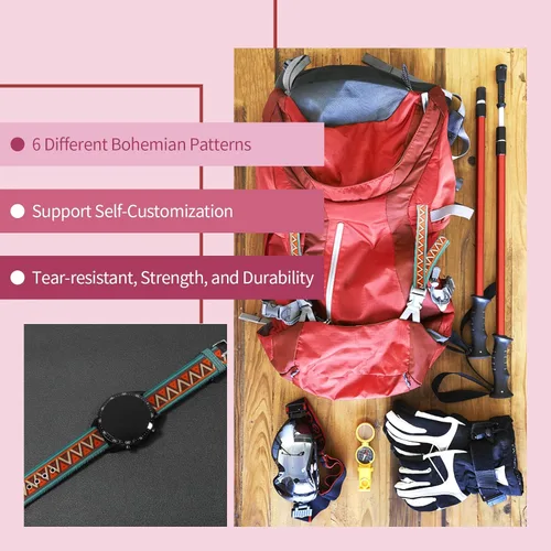 Miniatura 3 de 6 rollos de correas de nailon bohemio de 1.5 pulgadas, correas para bolso, correas para mochilas, correas de nailon con patrones para cinturón