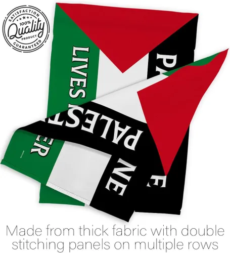 Miniatura 7 de Palestine Lives Matter - Juego de asta de bandera con soporte de bandera con decoración palestina para colgar en la pared del hogar, tapiz