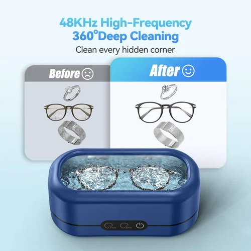 Miniatura 2 de BYASKZIV Limpiador ultrasónico de joyas, limpiador de joyas mejorado de 48 KHz, máquina ultrasónica con tanque de acero inoxidable 304 para lentes