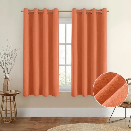 Miniatura 43 de Homeideas Cortinas Rosa Claro 100% Opacas de 84 Pulgadas de Largo, Gruesas Cortinas de Lino Sintético/Mezcla de Lino Texturizadas, Lindas Cortinas