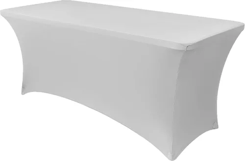 Miniatura 44 de Obstal Funda de mesa de elastano elástica de 4 pies para mesas plegables estándar, paquete de 2 manteles rectangulares universales ajustables
