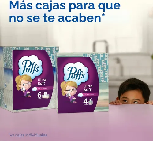 Miniatura 9 de Pañuelos Puffs Ultra Suaves Sin Loción, 10 Cubos, 56 Pañuelos Por Caja