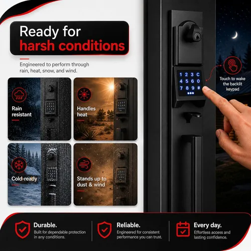 Miniatura 4 de NEWBANG Manija digital de puerta delantera con teclado para puertas dobles en acabado negro - Cerradura electrónica con juego de simulación Negro