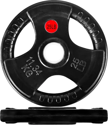 Miniatura 18 de Signature Fitness Olympic - Placa de pesas de hierro fundido de 2 pulgadas para entrenamiento de fuerza y levantamiento de pesas, varios tamaños