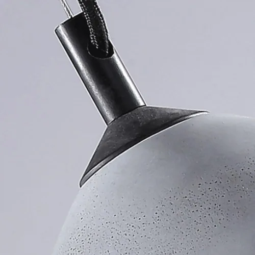 Miniatura 5 de Luces colgantes de hormigón de estilo industrial moderno, lámpara colgante cónica japonesa Wabi-Sabi gris, lámpara colgante cónica de cúpula