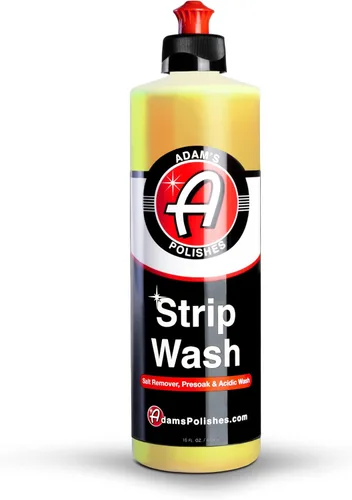 Adam's Polishes Jabón para Lavar Autos Strip (16 oz) – Champú Removedor de Sellador y Cera, Removedor de Sal, Prelavado y Lavado Ácido | Espuma