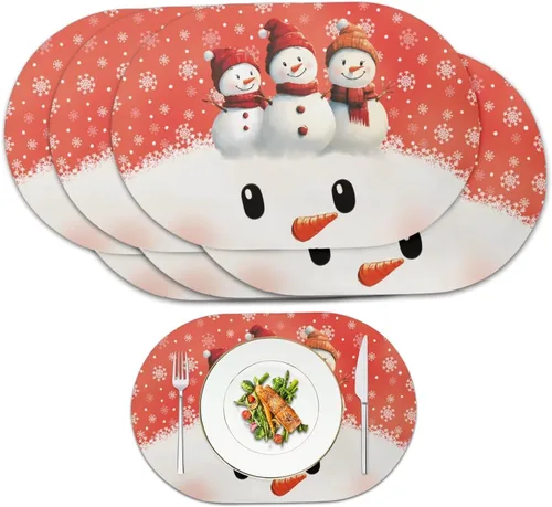 Miniatura 51 de Ghost Placemats Set of 2 Wipeable Faux Leather 12X18 Inch Waterproof Non-Slip Mats Spooky Table Decor Heat Resistant for Scary Dinner Party Fantasma