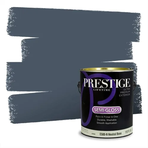 Miniatura 286 de Pintura Exterior + imprimación PRESTIGE, todo-en-uno, 1 galón, acabado mate, color comparable al Valspar* Royal Gray* VS151-Gris real