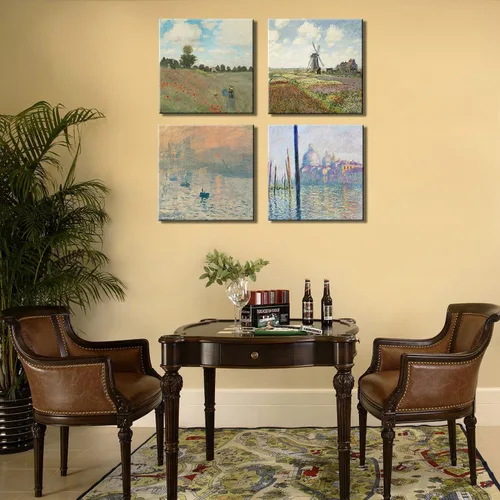 Miniatura 3 de Impression Paintings de Claude Monet - Lienzo de reproducción de arte giclée para pared, para comedor, dormitorio, cocina, baño, decoración