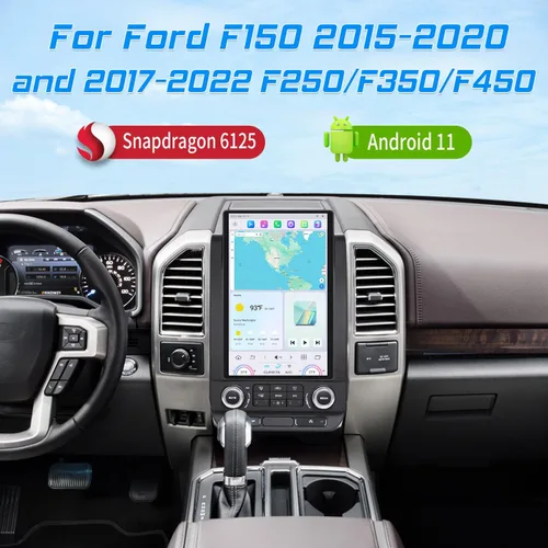 Miniatura 2 de Radio de coche Cidava de 13 pulgadas para F150 2015-2020 y 2017-2022 F250/F350/F450 T-Style Car Stereo Head Unit Replacement with Wireless