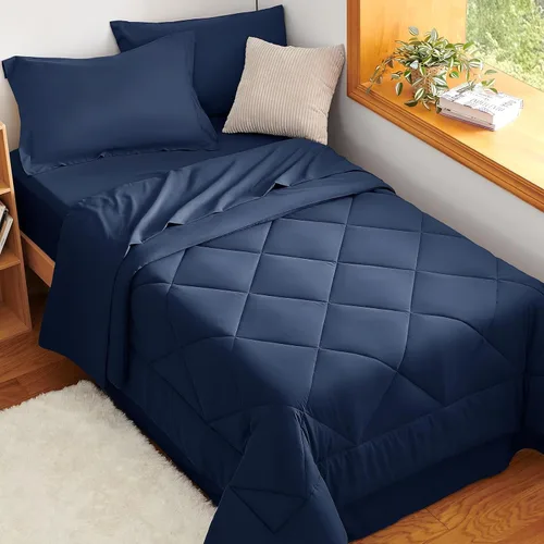 Miniatura 364 de CozyLux Juego de edredón tamaño King, color naranja quemado, toda la ropa de cama en una sola bolsa, 7 piezas: edredón, fundas de almohada
