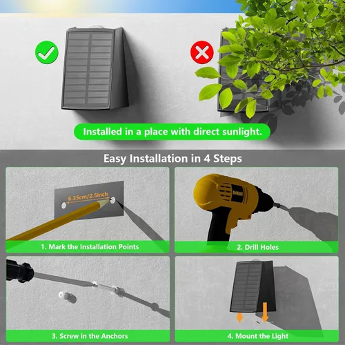 Miniatura 5 de Paquete de 6 luces solares de pared para exteriores, impermeables, arriba y abajo, 2 apliques de valla LED para casa, patio, porche, patio, jardín