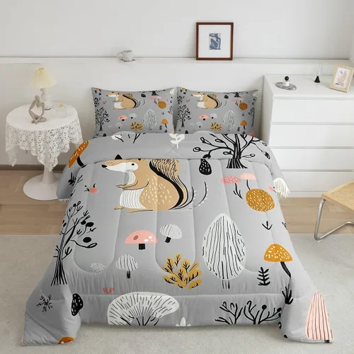 Miniatura 36 de Erosebridal Juego de ropa de cama para niños, tamaño individual, diseño de gatos de dibujos animados, para niñas, niños y adolescentes, edredón
