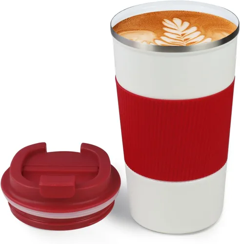 Miniatura 10 de Taza de 18 onzas con revestimiento de cerámica en el interior, taza de café aislada con tapa, taza de viaje para café a prueba de fugas, taza