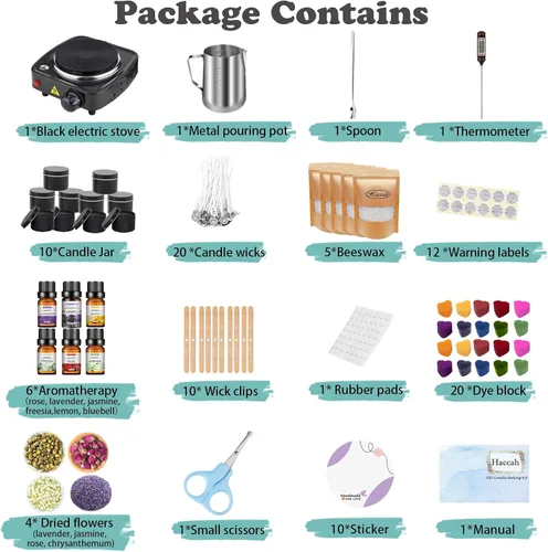 Miniatura 4 de Kit completo de fabricación de velas con fundidor de cera, suministros para hacer velas, kits de manualidades y manualidades para principiantes